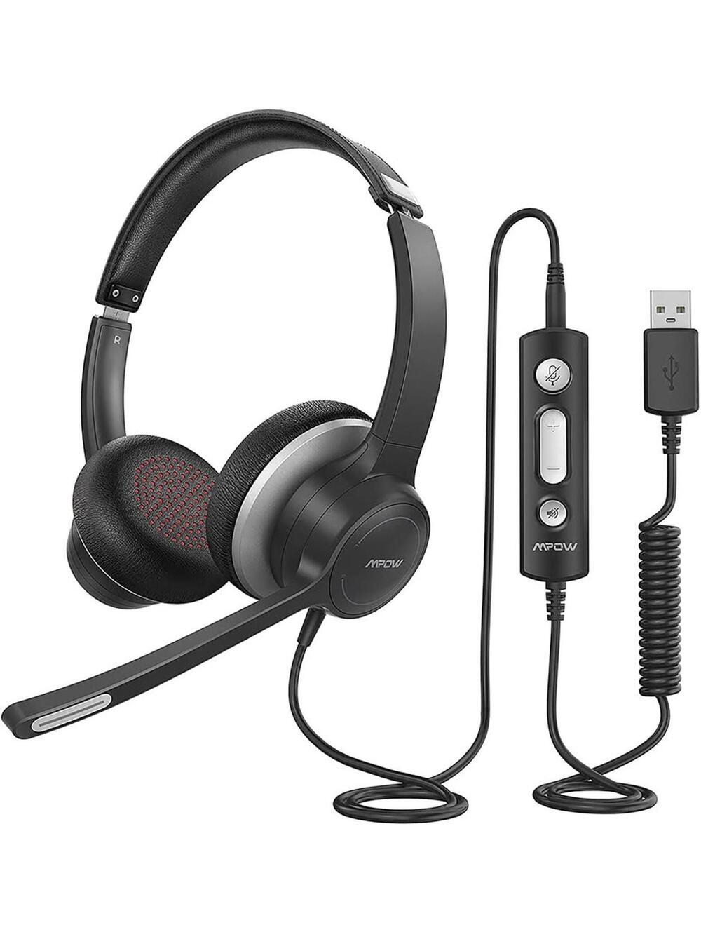 Mpow Wired Computer Headset with USB Connection and Noise Cancelling Microphone